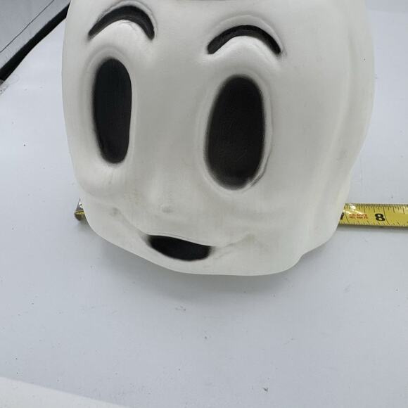 Empire Blow Mold Halloween Candy Bucket Pail Face Ghost Plastic‎ USA White 6" - Picture 3 of 9